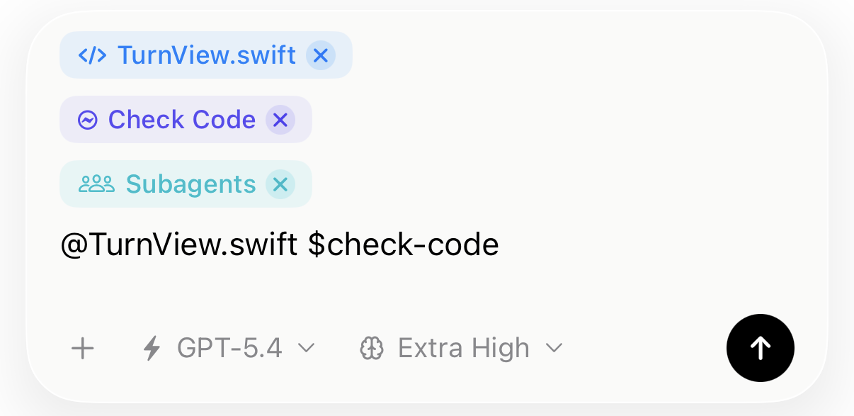 @files, $skills, /commands